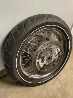 Motorcycle Spoke Wheel with Dunlop D408F Tire