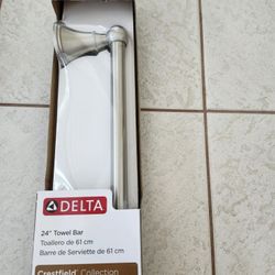 DELTA-24" TOWEL BAR, Nickel finish 