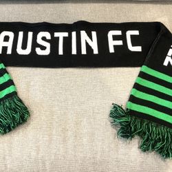  Austin FC Scarf Game Day Scarf w/Fringe. Verde (Green) & Black OS 60” X 7” NWOT