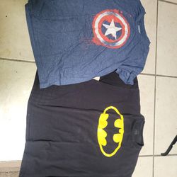 2 Super Heroes XL Tee Shirts Batman And Captain America 
