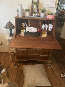 Wood Desk With Drawers