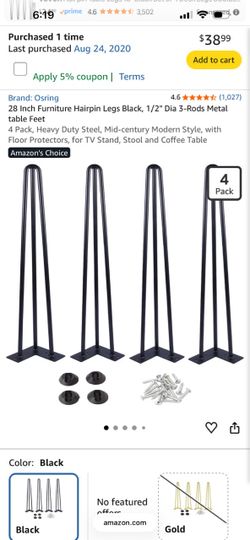 28” hairpin metal legs