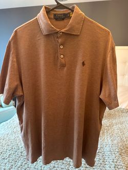 Polo Ralph Lauren Classic Fit Polo Shirt Men’s Large Brown Heather Short Sleeve Pony Logo