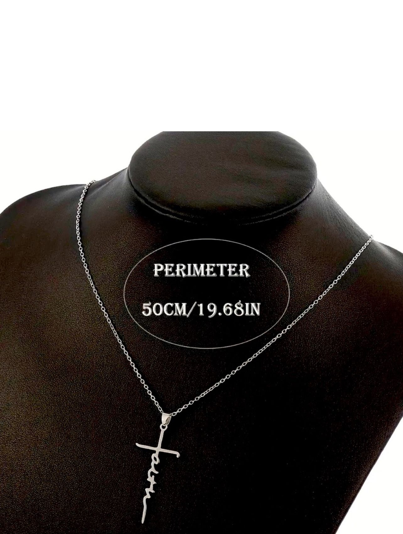 New Stainless Steel Silver Faith Cross Christian Pendant Necklace Jewelry