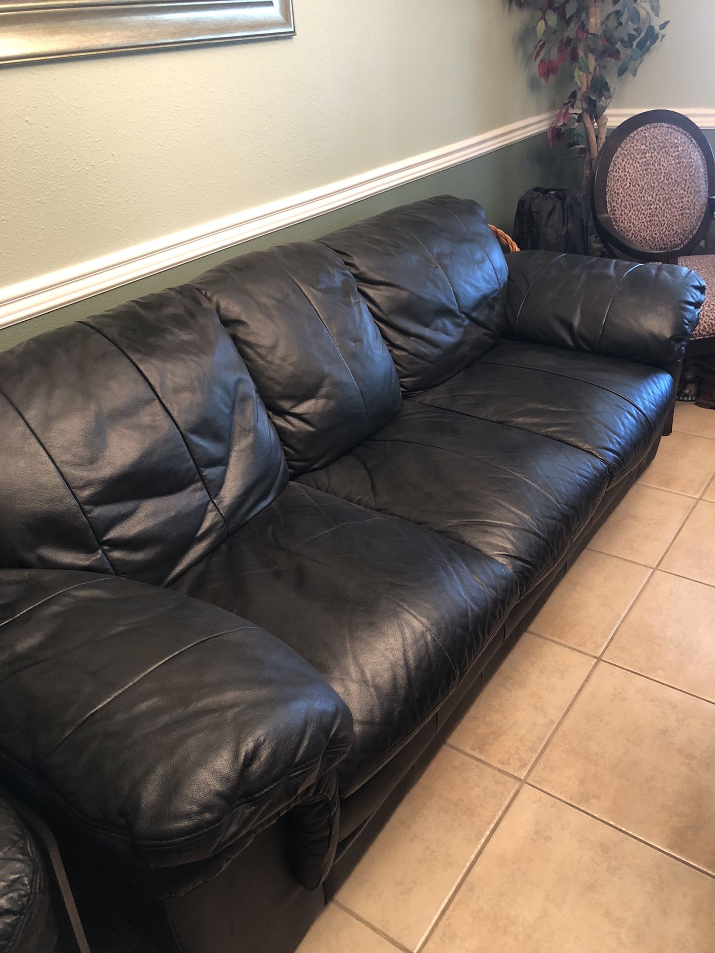 Black leather Couch