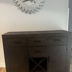 Modern Dark Wood Sideboard / Buffet Cabinet