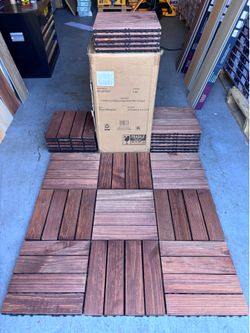 Achim OutdoorZ Interlocking Wood Deck Tiles - Royal Mahogany - 27 Tiles (27 Sq.Ft.)