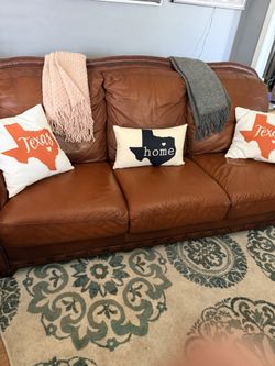 Leather sofa and chair