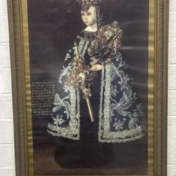 Framed Poster of the Mexican Art Portrait Painting: “Portrait of Sister Maria Ignacia de la Sangre de Christo” by José de Alcíbar 