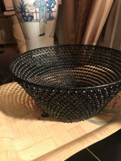 Beautiful Navy Blue Bead Basket