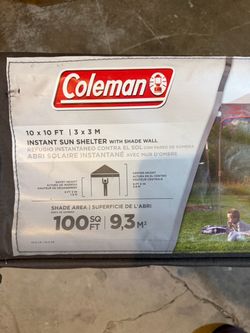 Coleman 10x10 EZ Up Sun shelter with shade wall