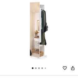 Rotating Armoire Mirror & Jewelry Storage