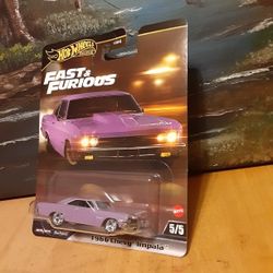 Hot Wheels Premium Fast & Furious Purple 1966 Chevy Impala Lowrider Real Riders Diecast toy car $10