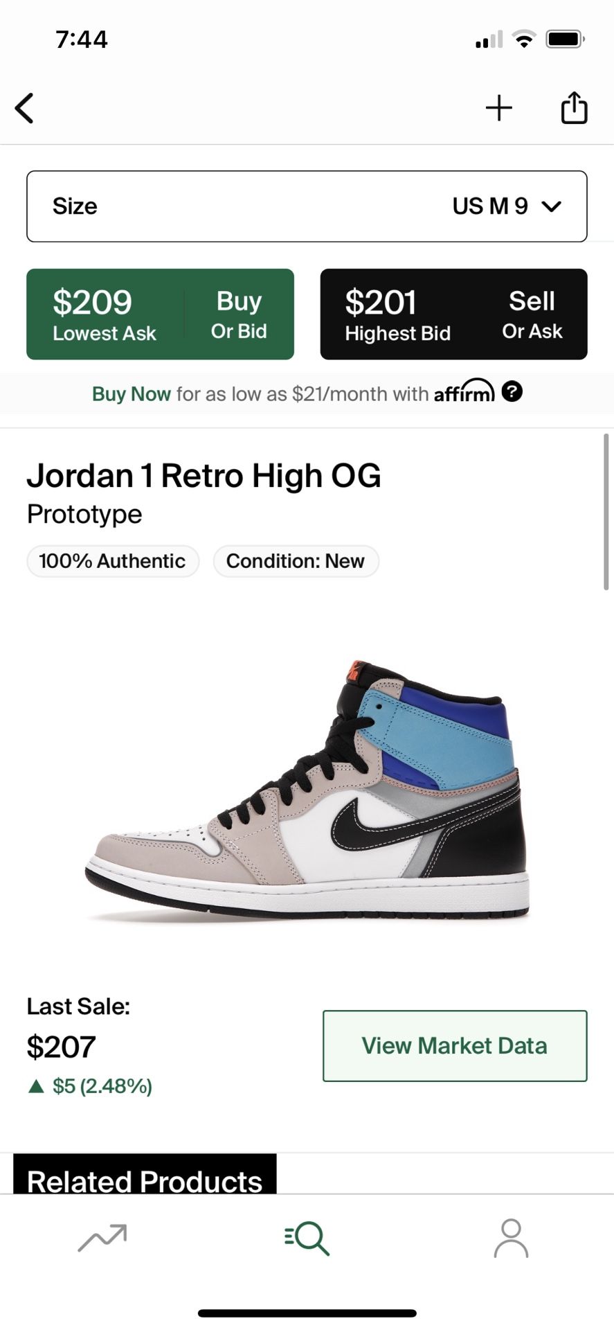 Jordan 1 Prototype Size 9  Shoes