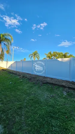 White vinyl fence