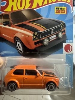 🔥 Hot Wheels '73 Honda Civic Custom Orange #117 - 2023 HW J-Imports