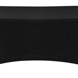 Rectangular Fitted Spandex Table Covers 4ft Tablecloth ( Black)