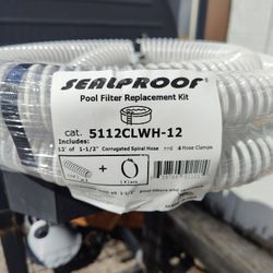 Sealproof Pool Filter Replacement Kit 12' 1 1/2 Spiral Hose W' 4 Hose Clamps (2-Pack) | BRAND NEW 
Retail Price: $100