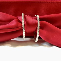 [BRAND NEW] Faux Diamonds Hoop Earrings