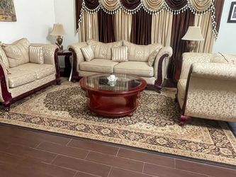 Formal Living Room Set Golden and Wood