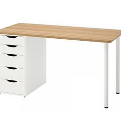 White And Wood IKEA Desk