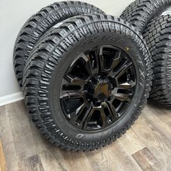 NEW 20 inch Gm style gloss black wheels wrapped in atturo xt 35x12.50R20LT tires