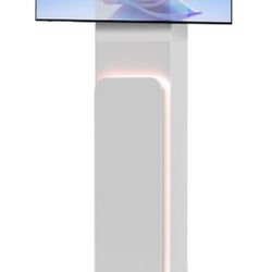 Brandable Kiosk Floor Stand for Displays( not included)– with Custom Branding Panel & LED Lights VESA 75x75 100x100 Monitor TV Tablet Displays – Locka
