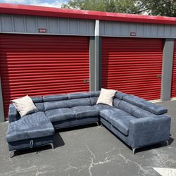 Blue Abbyson Sectional Couch - FREE DELIVERY