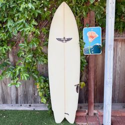 6’8 Von Sol Black Knight Surfboard Midlength Twinzer Fish Surf Board (not Channel Islands Egg Fun Board FireWire Machado Seaside and Beyond Pyzel Albu