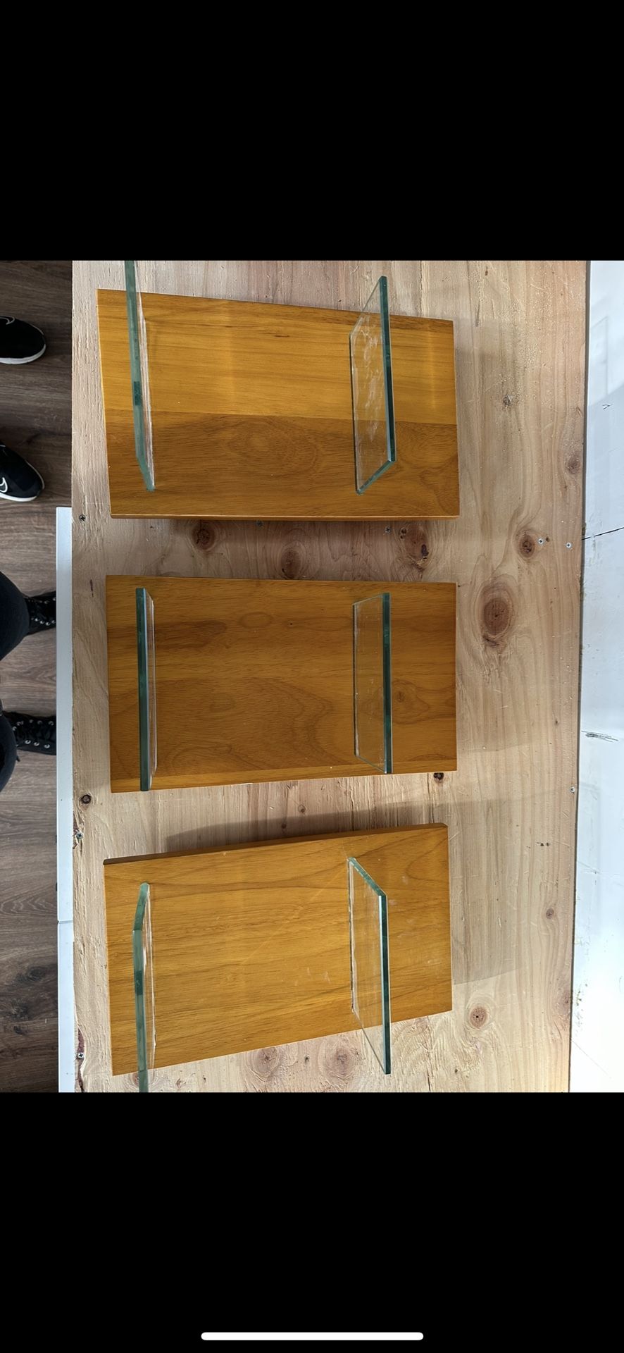 Shelves With Wood Back And Glass For Shelves