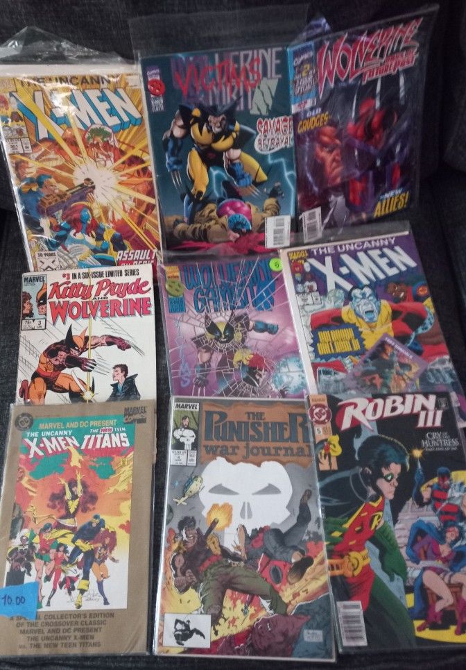 Lot Of 9 X-Men Wolverine Punisher Comic Books