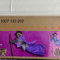 Home Accents Holiday 12 ft. Giant Sized Animated LED Hovering Witch