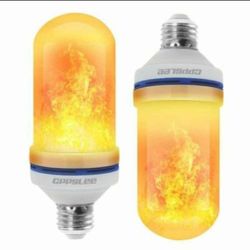LED Flame effect light bulb 4 modes with upsidown effects 2 pack E26 Base LED Flame bulbs