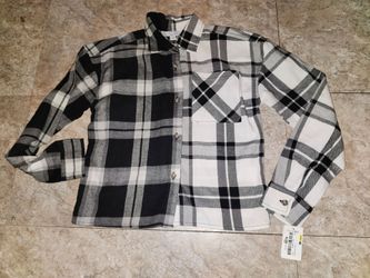 Girls flannel button up shirt new