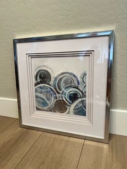 21x21 Glass Matte Silver Framed Circle Wall Art from At Home
