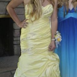Yellow Beaded Prom dress