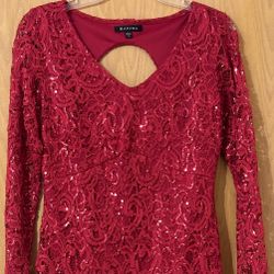 Marina Red Sequin and Lace Dress | Size 6