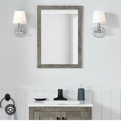 Style Selections Howell 20-in x 28-in Framed Rectangle Bathroom Vanity Mirror (Weathered...