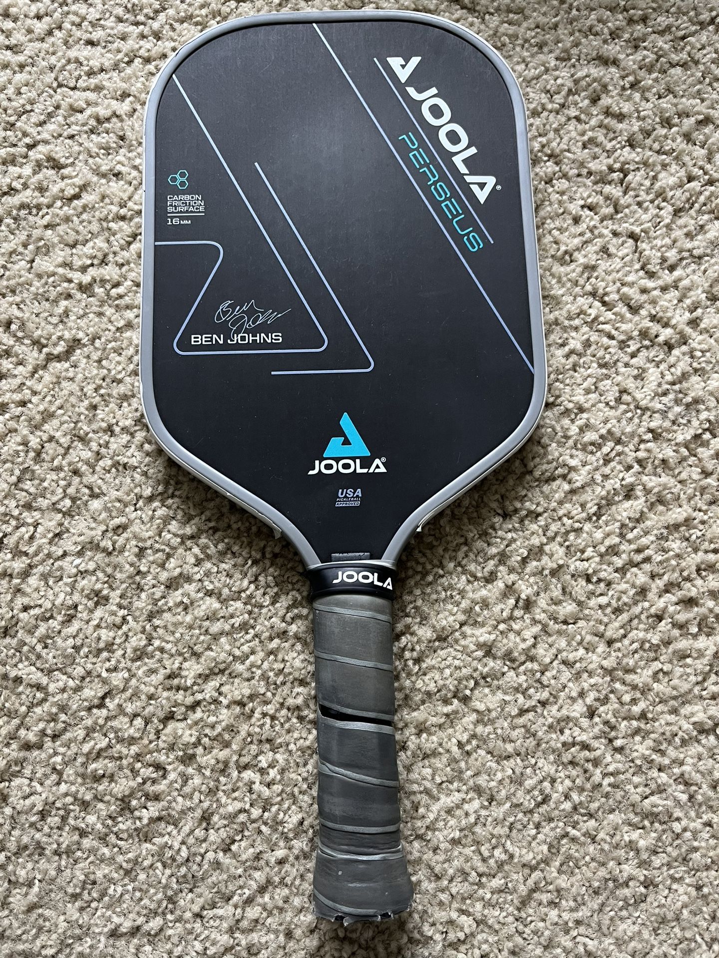 Joola Perseus Ben Johns 16mm Pickleball Paddle - Carbon Fiber Surface - 7.9oz