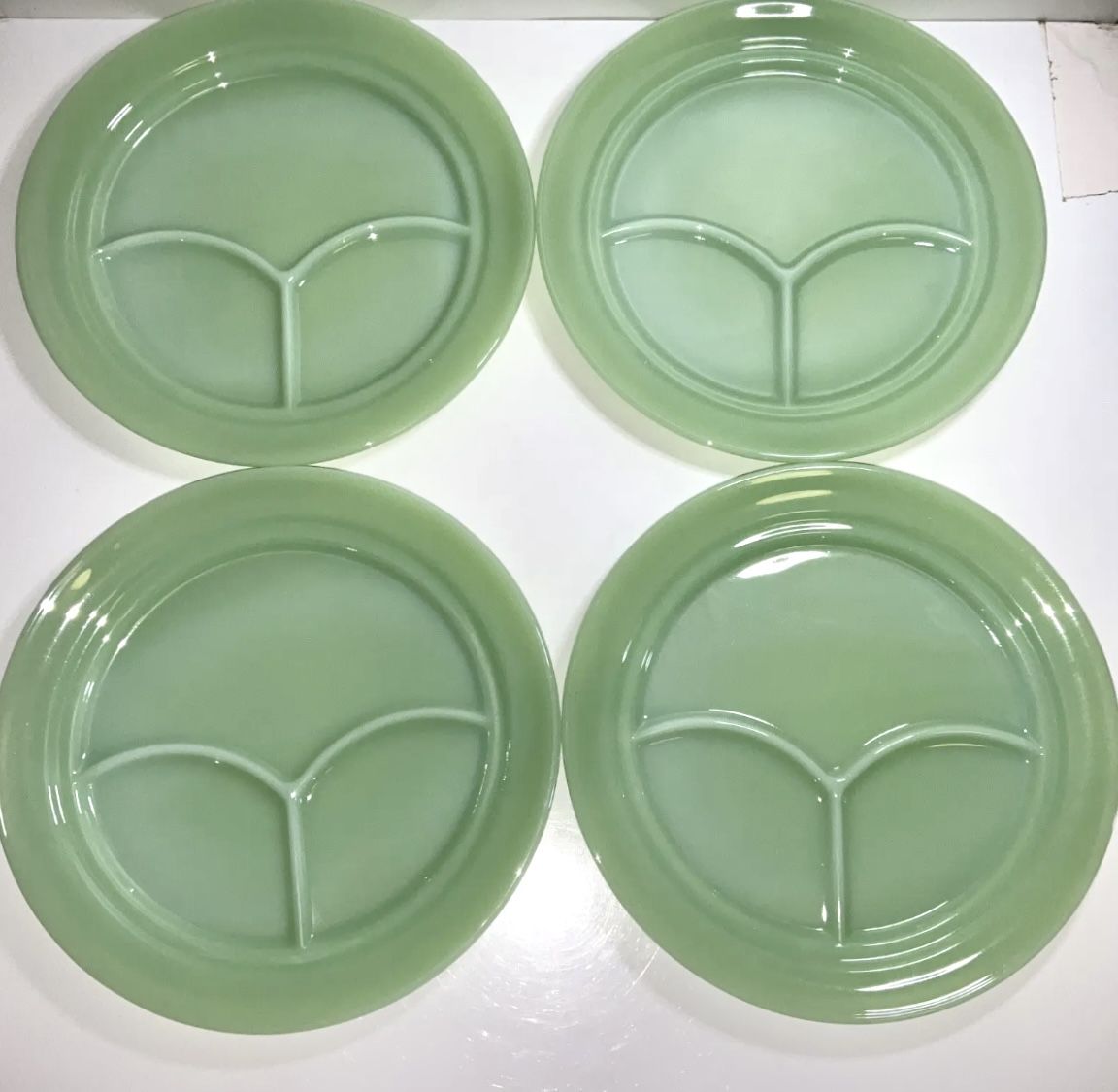 Fire King Jadeite Restaurant Ware 3 Section Divided Plates
