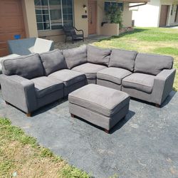 (Delivery Available) Dark Grey Modular Sectional Sofa Couch 