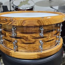 Goodwood Zircote Wenge Bubinga 14x6.5 Snare Drum Glass Finish