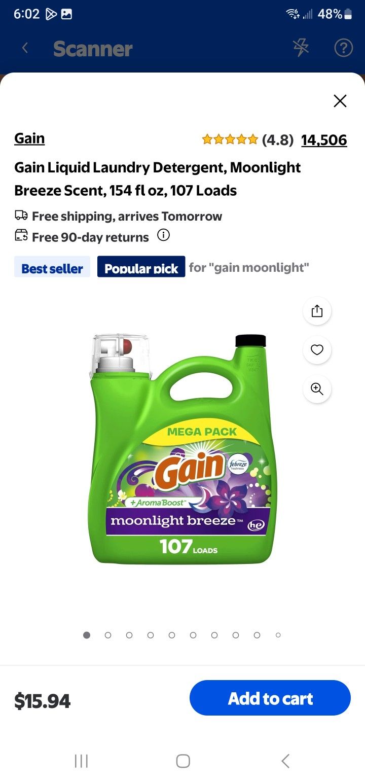 Gain Liquid Laundry Detergent - New Unopened