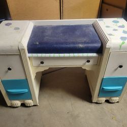 Vintage Desk/Vanity and Mirror