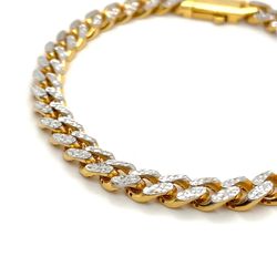 10k Gold Bracelet 8” Hollow  Two Tone Diamond Cut Monaco 6.7mm 9.7grams 148720 2
