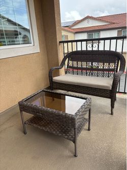 Brown Wicker Patio Set