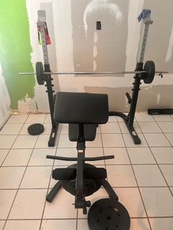 Weight set w bench