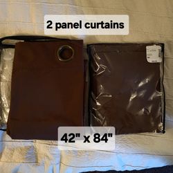 Curtains. 2 panels. Each 42x84 NEW
