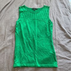 Green Silk Antonio Melani Dillards Cotton Sleeveless Sweater Size Xs $10 