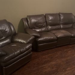 Leather Sofa And Recliner